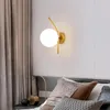 Vägglampa nordiskt glas boll LED -ljus för vardagsrum bakgrund sovrum belysning fixtur med 12W e27 glödlampa