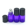 5pcs Refillable Roller Purple-Slue Bottle с нержавеющей стали небольшие 2 мл эфирного масла рулона на 85Ez