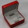 nouveau carré rouge pour omeg box watch livret étiquettes de cartes et papiers en anglais montres Box Original Inner Outer Men Wristwatch box260k