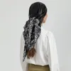 Sarongs Black Leopard Silk Head Scarf Women Fashion Springsummer Hair Scarves 9090cm Square Bandana Cheveux Foulard Femme Hijab 230605