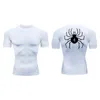 Erkek Tişörtleri Örümcek Baskı Sıkıştırma Gömlek Erkekler İçin Gym Egzersiz Fitness Faniller Kısa Kollu Hızlı Kuru Atletik T-Shirt Üstler Spor Giyim 230607