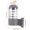 Vägglampa LED utomhusbelysning Aluminium Glas Lampskärmsljusarmaturer IP65 AC 85-240V med E27-glödlampa
