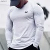 NOUVEAU T-shirt en coton à manches longues Hommes Gymnases Fitness Workout Skinny t-shirt Été Homme Tees Tops Sport Running T-shirt hommes Vêtements L230520