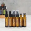 Parfum 6 Pcs 10 ml Bouteille D'huile Essentielle doterra Ambre Verre Épais Rouleau Bouteille Parfum Vaporisateur Flacon Compte-gouttes Voyage sous-embouteillage L230523