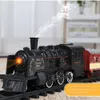 Électrique RC Voiture Chemin De Fer Classique Train Électrique Piste Jouets Eau Vapeur Locomotive Playset avec Fumée À Piles Simulation Modèle 230607