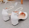 Escarpins de luxe femmes mariage mariée printemps été femmes chaussures peu profondes Baotou sandales rugueuses avec 6cm talons hauts épais talon moyen