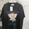 Casablanca sun mönster t shirt män kvinnor överdimensionerade kort ärm t-shirt topp tees l230520