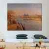 High Quality Handcrafted Camille Pissarro Oil Painting The Louvre Winter Sunshine Landscape Canvas Art Beautiful Wall Decor