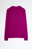 24SS Zadig Voltaire New Trend Designer Sweatshirt Slim Letter Embroidery Vintage Print Round Neck Cotton Light Purple Women Roose PulloverパーカーセータートップZV