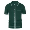 Męskie polo wiosenne letnie koszule polo British Retro Casual Morelot Patchwork Jacquard Business Trees Shirts 230606