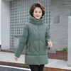 Women's Trench Coats Hooded Thick Down Jacket Female Middle Aged Mother Cotton Winter Coat Grandmother Wear Plus Size Long Parka Women 5XL