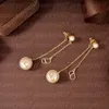 Remise Chaude Boucles d'oreilles de luxe en perles légères pour femmes, bijoux de styliste en or 18 carats, accessoires en argent 925, cadeau de fête de mariage