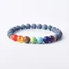 Länkarmband 7 chakras natursten armband för kvinnor tigerögon pärlor homme yoga energi helande smycken present pulseira