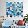 Wall Stickers 50Pcs Exquisite Light Blue Scenery Theme Pos Series Postcard Po Props Diy Collocation Decorative Sticker Colour Card