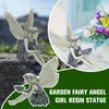 Garden Decorations Wonderland Flower Fairy Statue Garden Decoration Angel Ornament Wing Resin Sitting Statue Outdoor Angel Girl Figurines Decoratio 230606