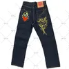 Mens Jeans European and American Style Street Hip Hop High midja raka överdimensionerade män Y2K Retro Harajuku Rock Loose Wide Leg Pants 230606