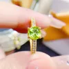 Cluster Rings Natural Real Green Peridot Square Liten Ring 925 Sterling Silver 6 6mm 1Ct Gemstone Fine Jewelry T232221