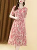 Vestidos de festa moda de seda de alta qualidade para mulheres 2023 vestido de verão feminino magro midi boho sukienka zjt2245
