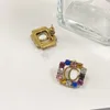 Pendientes de diamantes de colores para mujer, pendientes de tendencia para parejas, pendientes Retro, suministro de joyería de moda