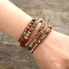 Chaîne En Cuir Wrap Bracelets Goutte Femmes Diplômé Pierres Naturelles Argent Couleur Perles Multicouches Bracelets En Gros 230606