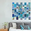 Wall Stickers 50Pcs Exquisite Light Blue Scenery Theme Pos Series Postcard Po Props Diy Collocation Decorative Sticker Colour Card