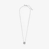 Sparkling Double Halo Collier Necklace for Pandora Real Sterling Silver Wedding Necklaces designer Jewelry For Women Crystal Diamond necklace with Original Box