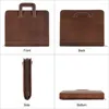 Pastas de couro genuíno vintage maleta para laptop de 13,3" 12,9" tablet bolsa de mão organizador de portfólio de negócios escritório de viagem
