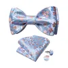 Nackband exqusite herrar selftie bowties bröllop för man tillbehör manschettknappar hanky brosch set röd svart gul blå bowtie 230605