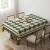 Table Cloth American Retro Green Tablecloth Geometric Printing Coffee Decoration Outdoor Picnic Round