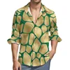 Men's Casual Shirts Giraffe Skin Print Shirt Autumn Wild Animal Mens Novelty Blouses Long Sleeve Printed Streetwear Clothing Plus Size