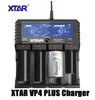 Autêntico XTAR DRAGON VP4 Plus Inteligente Universal Smart Battery Charger Lithium Batteries 4 Slots USB Type C Quick Charging For Li-ion Ni-MH Ni-Cd 18650 18350 26650