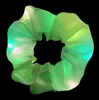 Accessoires pour cheveux Light Up Scrunchies Pour Filles Led Cravates Femme Laser Sirène Scrunchy Bandes Glow In The Dark Party Supplies Halloween Ot6Le