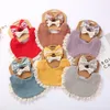 3pcs/set solid muslin cotton blaamebablebabybib tassel lace boy girl給餌よだれを摂取する