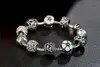 Catena LMNZB Trendy argento tibetano quadrifoglio braccialetto con perline di cristallo braccialetto di fascino braccialetto per le donne gioielli fai da te 230606