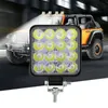 Bil 16 LED Square Spot Work Light for Car Truck Excavator Boat Motorcykel off-road Waterproof Universal Work Lamps 12V 24V