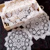 Table Napkin Round Hollow Lace Embroidered Tablecloth Plate Bowl Heat Insulation Pad Fabric Decoration Props