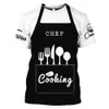 Męskie koszulki Chef T Shirt Fake kombinezon gotowanie druku