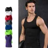 Men's Tank Tops Men Compression Running Vest Workout Training Tight Tank Tops Quick Dry Gym Sleeveless Fitness Big Elastic Shirt Custom 230607