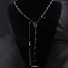 Catene Tisnium Jesus Cross Pendant Lady Collana Donna Maglione a catena lunga in acciaio inossidabile di alta qualità con perline