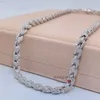 925 Sterling Silver 8mm VVS D Color Iced Out Hip Hop Jewelry Moissanite Rope Chain DGRV