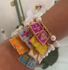 Kette, einfacher Stil, Boho-Kreuz, Herz, natürliche Süßwasserperlen, handgefertigtes Seil-Charm-Armband für Mädchen, zierliches Geschenk 230606