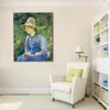Arte impressionista em tela jovem camponesa usando um chapéu feito à mão Camille Pissarro pintura arte moderna decoração de sala de estar