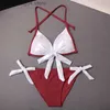 Kadın mayo bikinileri 2023 mujer pullu bölünmüş mayo kadın bikini set seksi iki parçalı mayo kadınlar moda seksi push up plaj giyim t230607