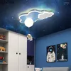 Ljuskronor modern ledd dimbara söta barn taklampor astronaut moln sovrum vardagsrumsstudie lampa hem dekoration inomhusbelysning