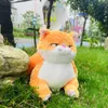 42cm 사랑스러운 귀여운 오렌지 고양이 플러시 장난감 kawaii 지방 고양이 새끼 고양이 박제 부드러운 동물 인형 둥근 베개 소파 쿠션 아이 선물