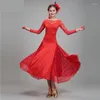 Bühnenkleidung 2023 Erwachsene Modern Dance Kleid für Frauen Tanzen Ballsaal Walzer Tango Spanisch Flamenco Kostüme Spitze Standard Kleider