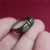 Cluster-Ringe LH Ethnische tibetische handgemachte Vintage reines Kupfer Diamant Stößel Duoji Ring Protector Mode