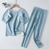 Pyjama Herfst Baby Kinderen Thermisch Ondergoed Kinderkleding Sets Naadloze Nachtkleding voor Jongens Meisjes Pyjama Sets Winter Tieners Kleding 230606