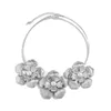 Vintage Short Morques CLAVICLE CHAIN ​​NECKLAMS FÖR KVINNER Big Imitation Pearl Rose Flower Pendant Grunge Jewelry