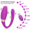 Tyst bärbara vibratorer för kvinnor Remote Control Vagina Massager G-Spot Stimulator Laddningsbara vuxna sexleksaker